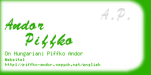 andor piffko business card